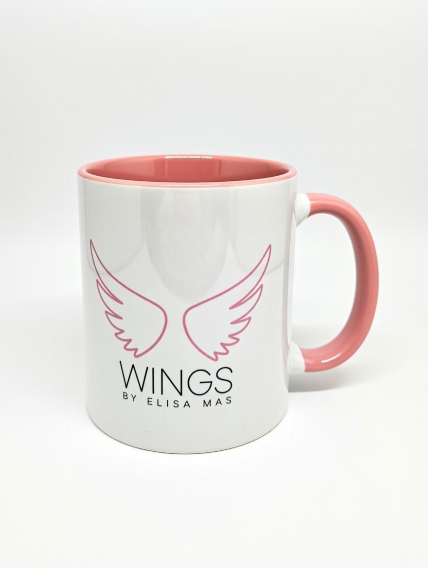 TAZA WINGS Rosa